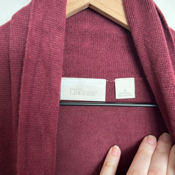 Nordstrom Lingerie Long Wrap Cardigan Burgundy / Wine / Maroon - Picture 8 of 12